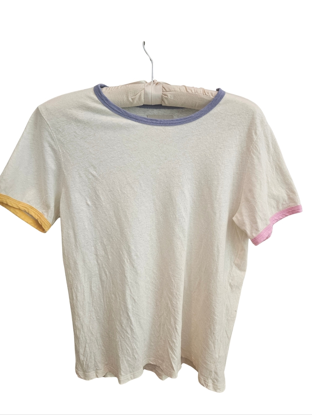CHASER Cream Ringer Tee with Pastel Trim